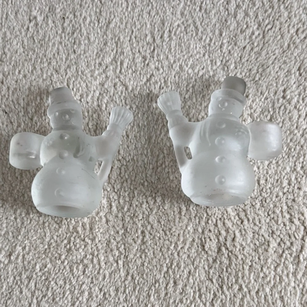 Williams Sonoma Snowman Tiny Taper Candle Holders